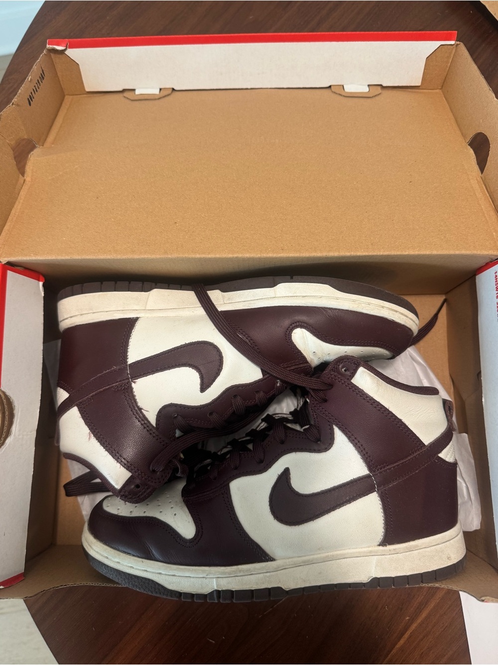 Women’s Nike Dunk High in Burgundy Crush Size 7.5